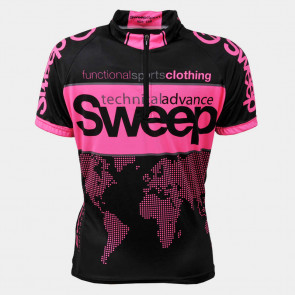 Cyklistický dres černo/růžový dětský