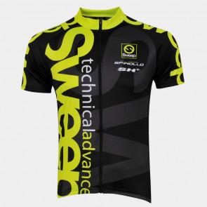 Cyklistický dres CLASIC CYKLO-D021 černo/žlutý fluo