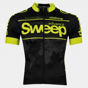 Cyklistický dres ELITE RACE CYKLO-D026 černo/žlutý fluo