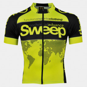 Cyklistický dres ELITE RACE CYKLO-D026 žlutý fluo/černý rukáv