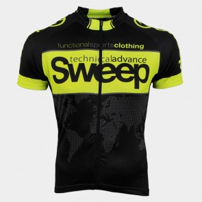 Cyklistický dres CLASIC CYKLO-D031 černo žlutý fluo 2017