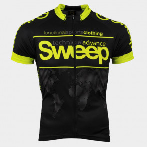 Cyklistický dres CLASIC CYKLO-D031A černo žlutý fluo