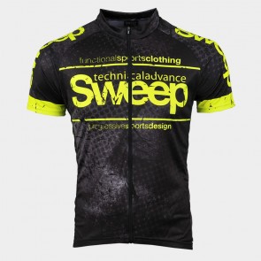 Cyklistický dres CLASIC CYKLO-D040 černo/žlutý fluo
