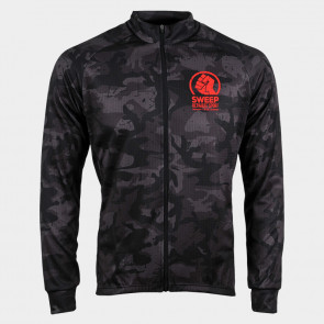 Cyklistický dres CLASIC CYKLO-D067 s dlouhým rukávem černý maskáč