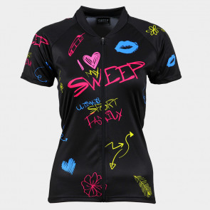 Dámský cyklistický dres CLASIC CYKLO-D074 Grafity černo barevné