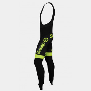 Cyklistické kalhoty CYKLO-K014 dlouhé nohavice černo/žluté fluo