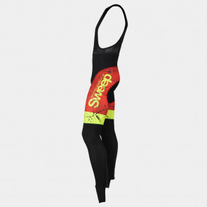 Cyklistické kalhoty CYKLO-K024 dlouhé nohavice černo/červeno/žlutá fluo