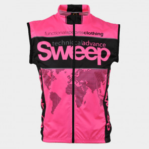 Cyklistická vesta SWEEP NoWind CYKLO-V004 růžová fluo
