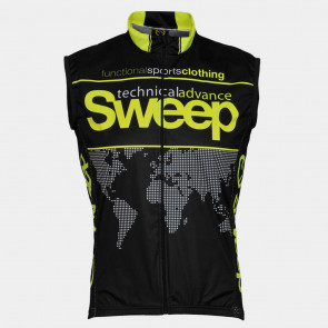 Cyklistická vesta SWEEP NoWind CYKLO-V004 černo/žlutá fluo