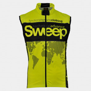 Cyklistická vesta SWEEP NoWind CYKLO-V004 žlutá fluo/černá