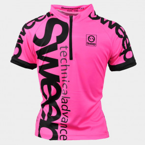 Cyklistický dres růžový fluo dětský