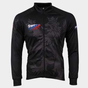 Cyklistický dres CLASIC CYKLO-D057 s dlouhým rukávem černý Czech