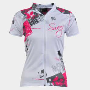 Dámský cyklistický dres CLASIC CYKLO-D058 bílo/růžový