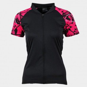 Dámský cyklistický dres CLASIC CYKLO-D060 černo/růžový