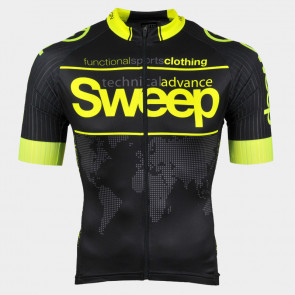 Cyklistický dres ELITE RACE CYKLO-D073 ČERNO/ŽLUTÝ FLUO
