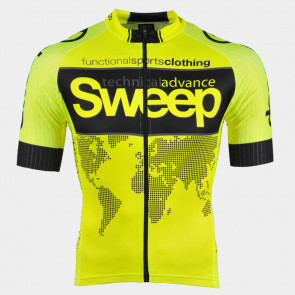 Cyklistický dres ELITE RACE CYKLO-D073 ŽLUTÝ FLUO/ČERNÝ