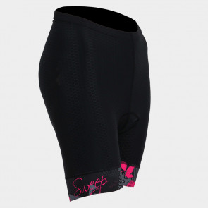 Cyklistické kraťasy krátké CYKLO-K036 3D Gofrato černo růžové