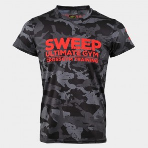 Triko krátký rukáv SMTS127 maskáč černý/červený nápis 