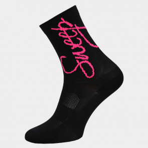 Ponožky SWEEP49 socks černo/růžové fluo
