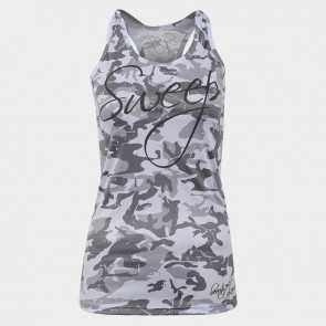Dámské RUN tílko Sweep SWTS127 bílý maskáč / černé logo