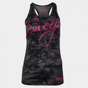 Dámské RUN tílko Sweep SWTS127 černý maskáč / růžové logo